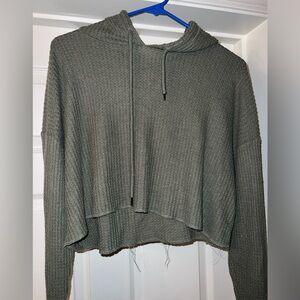 GREEN CROP SWEATSHIRT